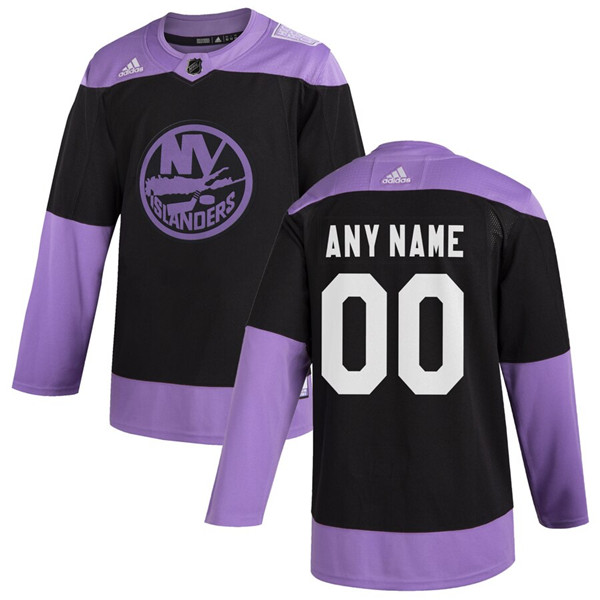 Men's New York Islanders Adidas Black Hockey Fights Cancer Custom Practice NHL Stitched Jersey