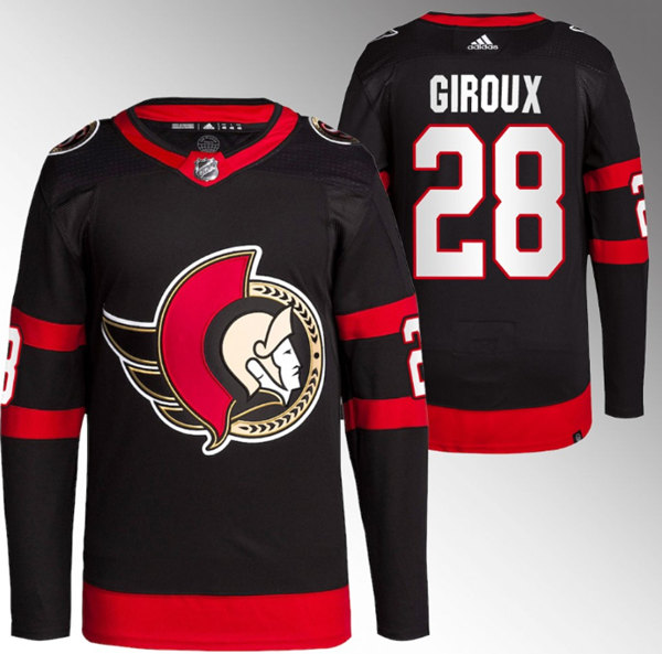 Men's Ottawa Senators #28 Claude Giroux 2021 Black Stitched Home Jersey