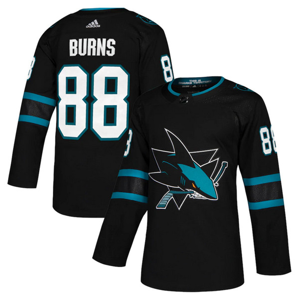 Men's San Jose Sharks #88 Brent Burns Black Stitched NHL Jersey
