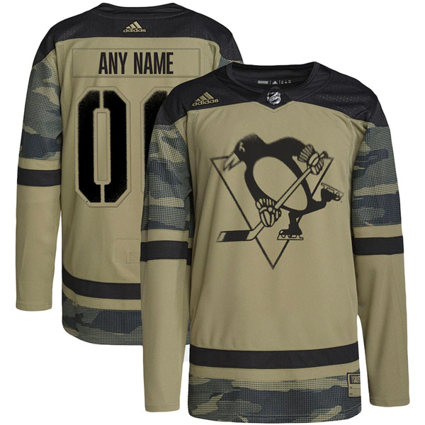 Men's Pittsburgh Penguins Custom 2022 Camo Military Appreciation Night Stitched Jersey