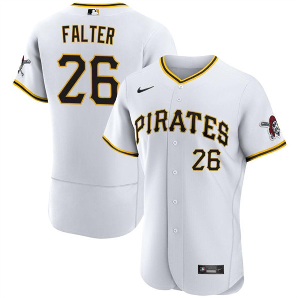 Men's Pittsburgh Pirates #26 Bailey Falter White Flex Base Baseball Stitched Jersey