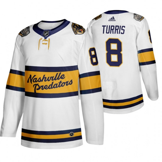 Men's Nashville Predators adidas #8 Kyle Turris White 2020 Winter Stitched NHL Jersey