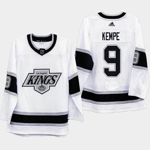 Men's Los Angeles Kings #9 Adrian Kempe White Stitched NHL Jersey