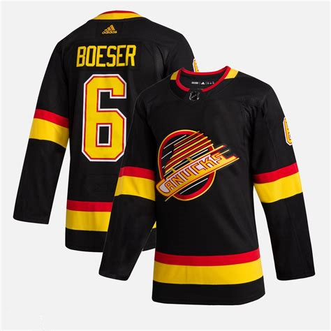 Men's Vancouver Canucks #6 Brock Boeser Black Stitched NHL Jersey