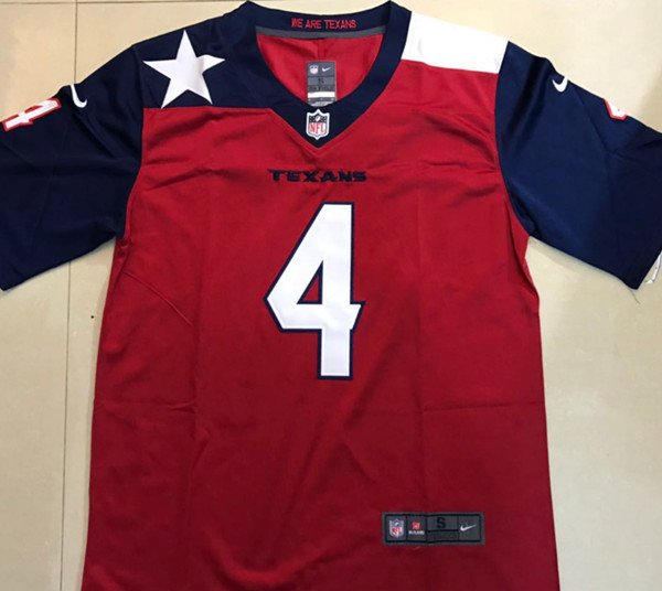 Men's Texans #4 Deshaun Watson Red Limited Stitched NFL Jersey