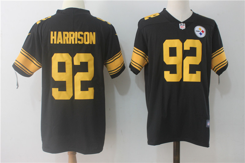Men's Nike Pittsburgh Steelers #92 James Harrison Black Limited Rush Stitched NFL Jersey