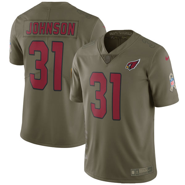 Men's Nike Arizona Cardinals #31 David Johnson Olive Salute To Service Limited Stitched NFL Jersey