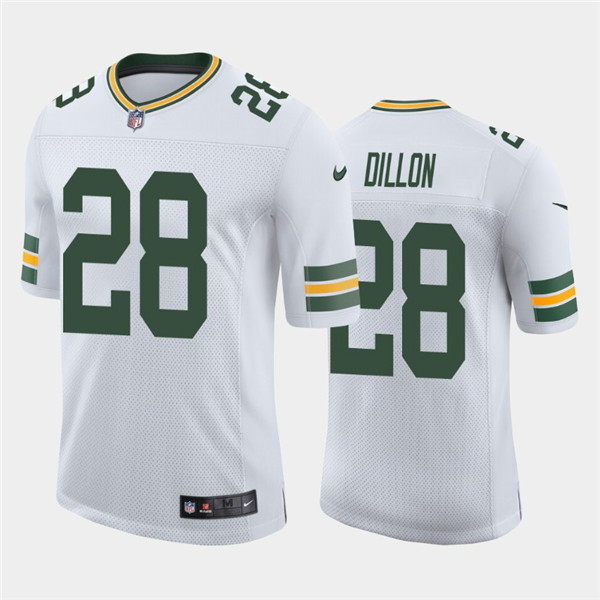 Men's Green Bay Packers #28 A.J. Dillon 2020 White Limited Stitched NFL Jersey