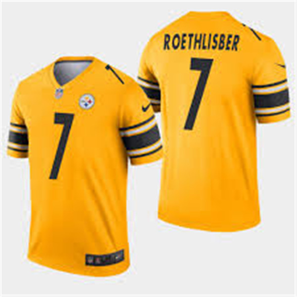 Men's Pittsburgh Steelers #7 Ben Roethlisberger Gold Inverted Legend stitched Jersey
