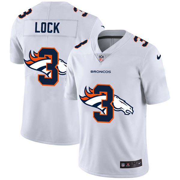Men's Denver Broncos #3 Drew Lock White Stitched NFL Jersey