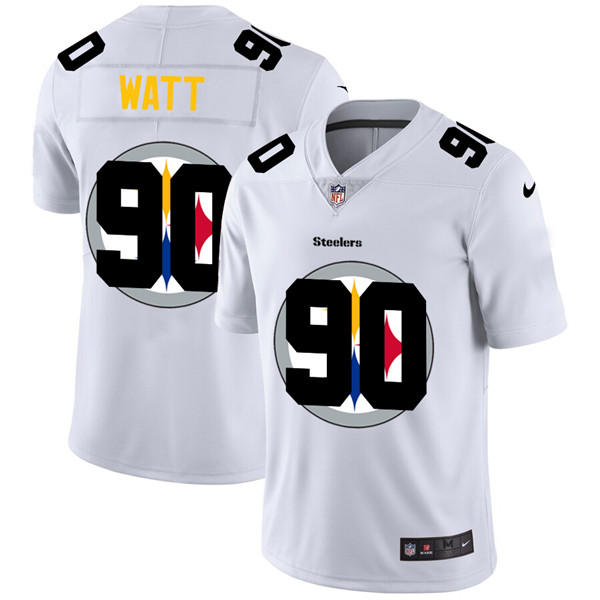 Men's Pittsburgh Steelers #90 T. J. Watt White Stitched NFL Jersey