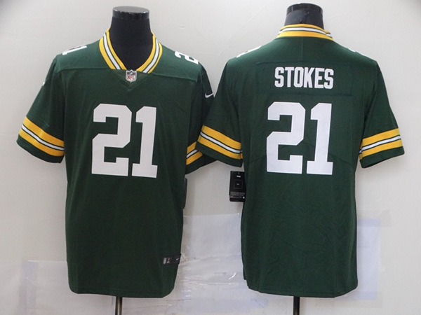 Men's Green Bay Packers #21 Eric Stokes Green 2021 NFL Draft Stitched NFL Jersey (Check description if you want Women or Youth size)