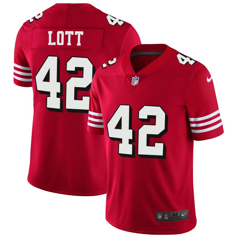 Men's San Francisco 49ers #42 Ronnie Lott White With Patch Cool Base ...