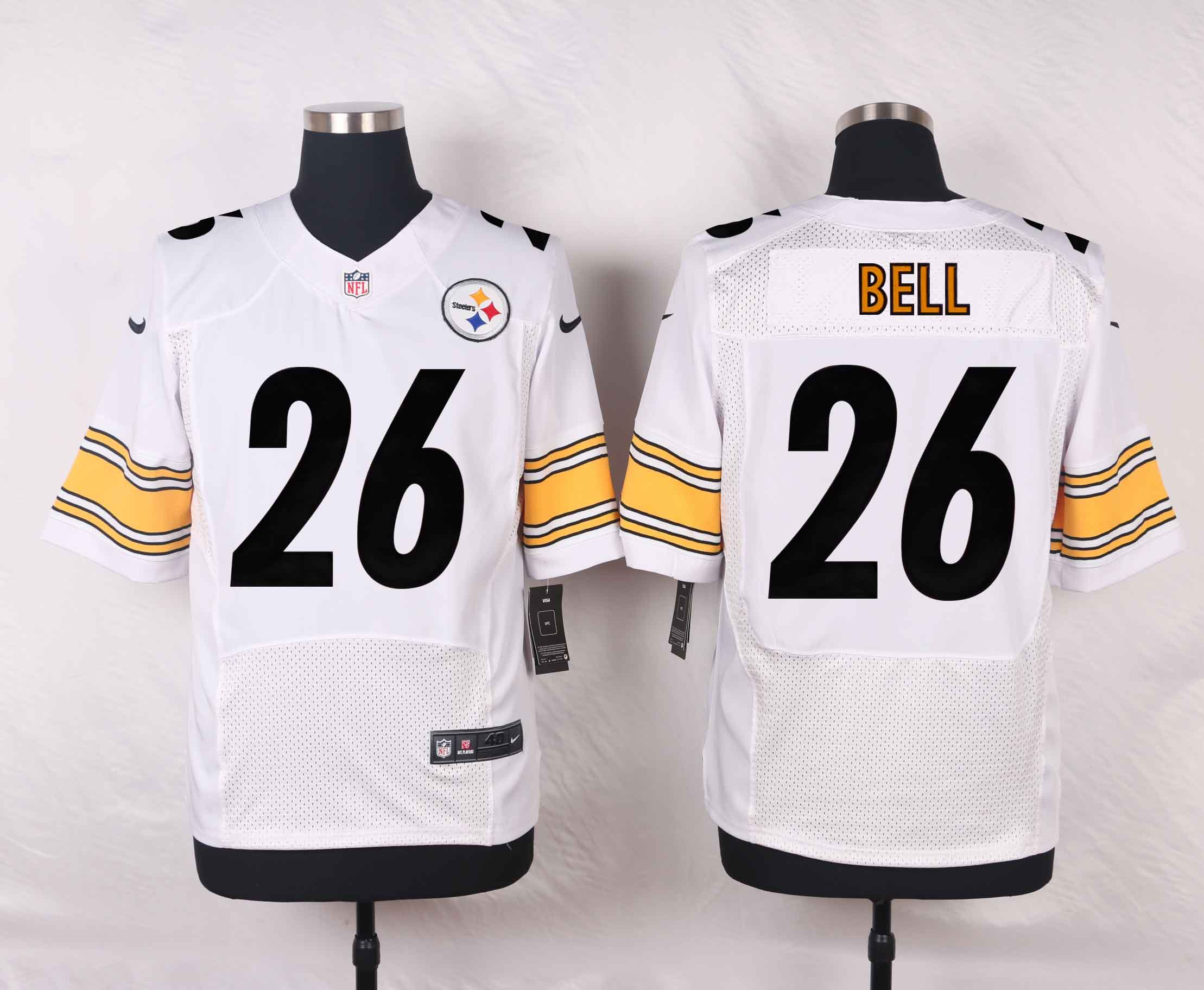Men's Nike Pittsburgh Steelers #26 Le'Veon Bell White Stitched NFL Elite Jersey