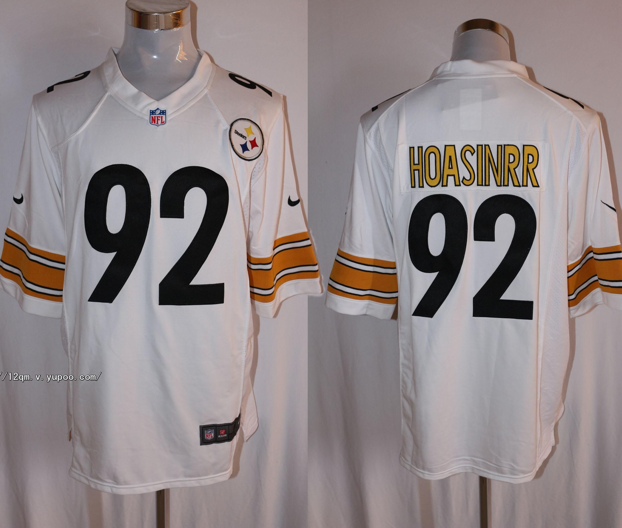 Men's Nike Pittsburgh Steelers #92 James Harrison White Stitched NFL Limited Jersey