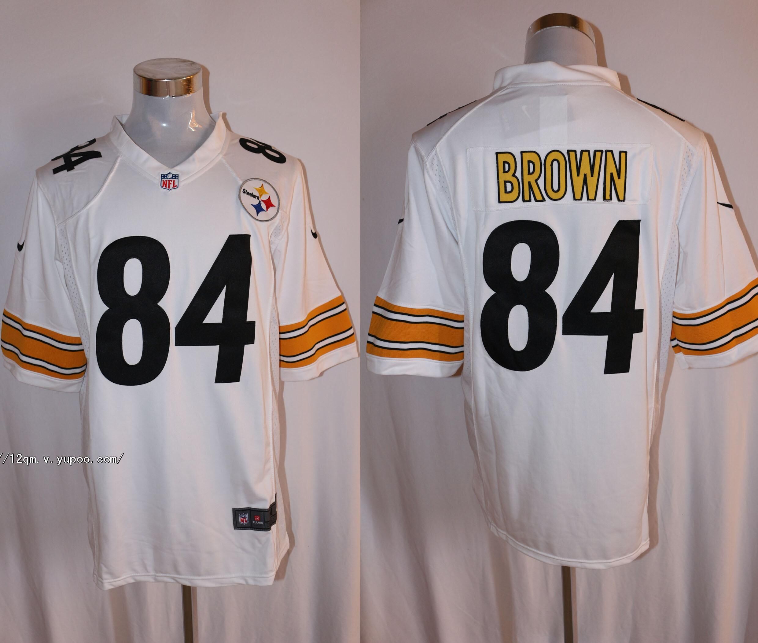 Men's Nike Pittsburgh Steelers #84 Antonio Brown White Stitched NFL Limited Jersey