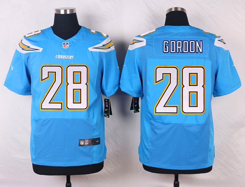 Men's Nike Los Angeles Chargers #28 Melvin Gordon Electric Blue Alternate Stitched NFL Elite Jersey