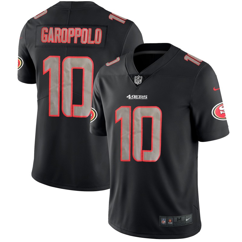 Men's 49ers #10 Jimmy Garoppolo 2018 Black Impact Limited Stitched NFL Jersey