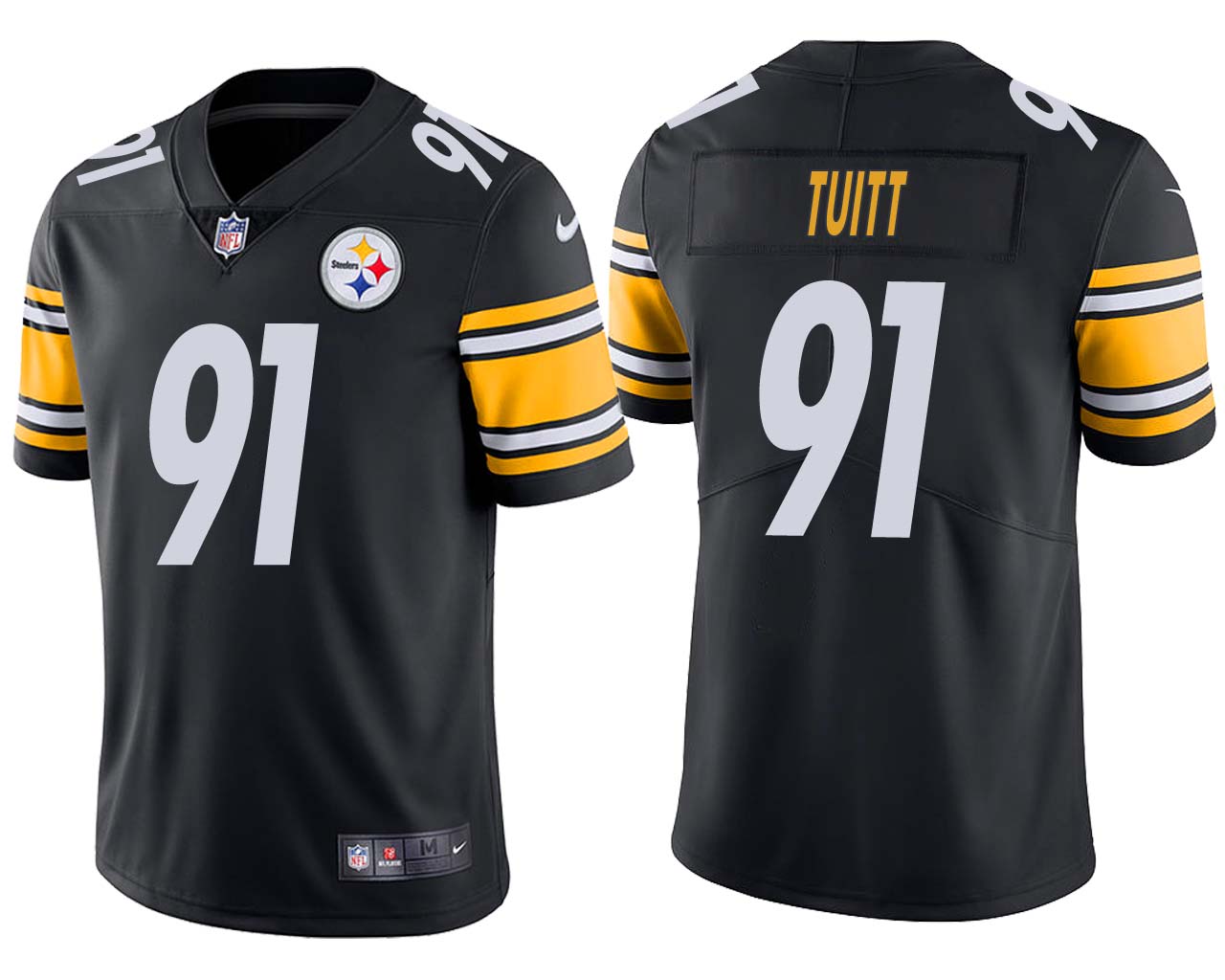 Men's Pittsburgh Steelers Black #91 Stephon Tuitt Vapor Untouchable Limited Stitched NFL Jersey