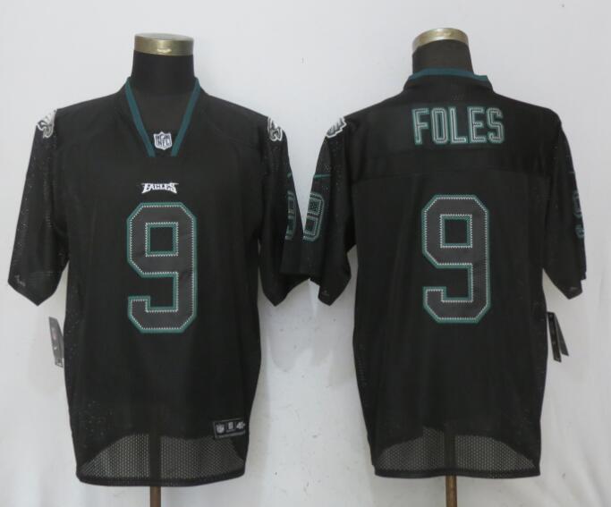 Men's Philadelphia Eagles #9 Nick Foles Black Lights Out Elite Stitched NFL Jersey