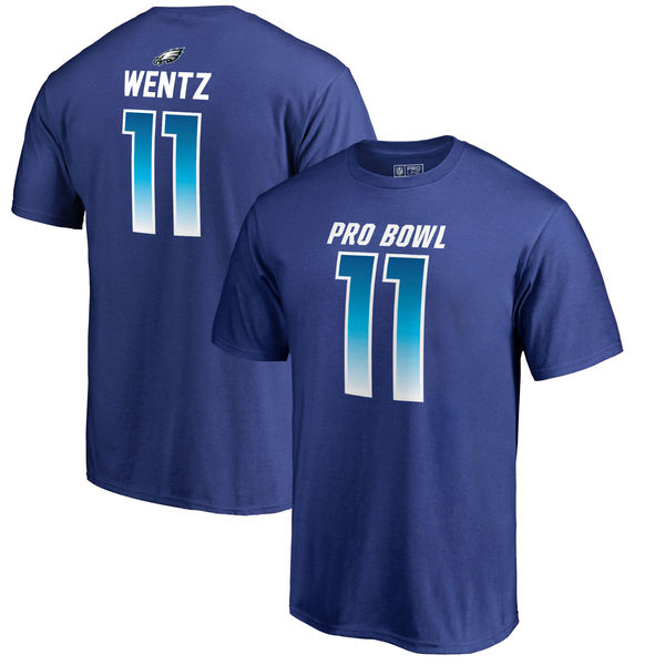 Eagles Carson Wentz AFC Pro Line 2018 NFL Pro Bowl Royal T-Shirt