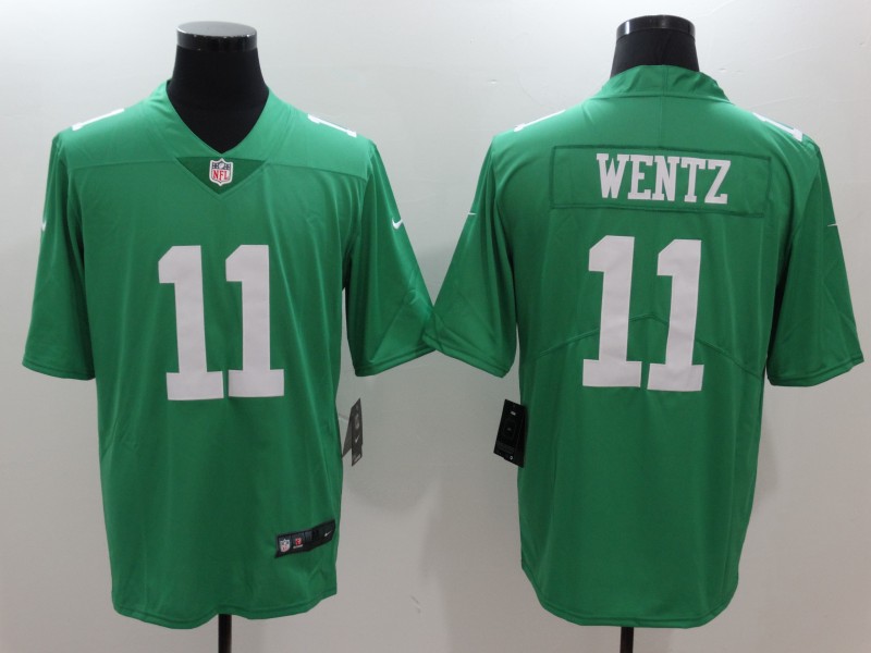 Men's Philadelphia Eagles #11 Carson Wentz Green Vapor Untouchable Player Limited Jersey