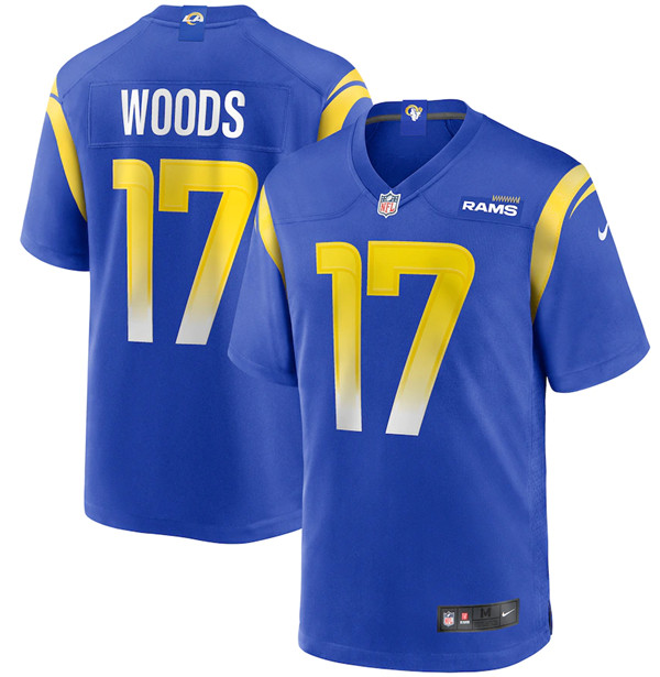Men's Los Angeles Rams #17 Robert Woods 2020 Royal Game NFL Stitched Jersey