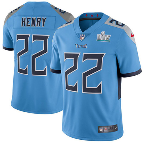 Men's Tennessee Titans #22 Derrick Henry Super Bowl LIV Light Blue Vapor Untouchable Limited Stitched Jersey