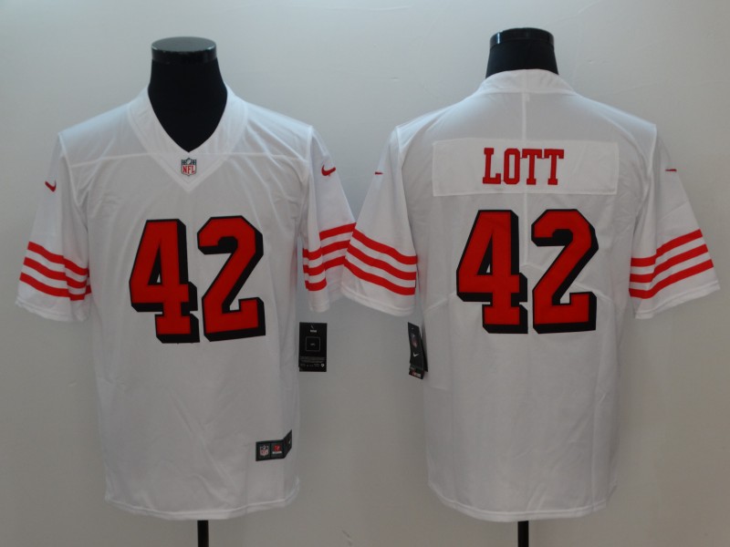 Men's San Francisco 49ers #42 Ronnie Lott Nike White Color Rush Vapor Untouchable Limited Stitched NFL Jersey