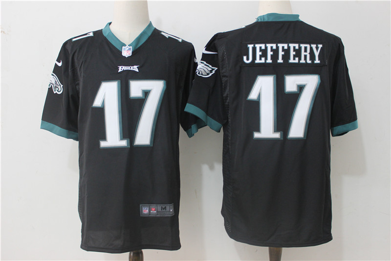 Men's Philadelphia Eagles #17 Alshon Jeffery Nike Black Stitched NFL Game Jersey