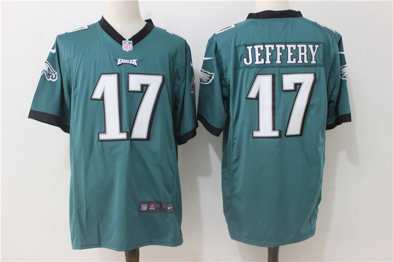 Men's Philadelphia Eagles #17 Alshon Jeffery Nike Green Stitched NFL Game Jersey