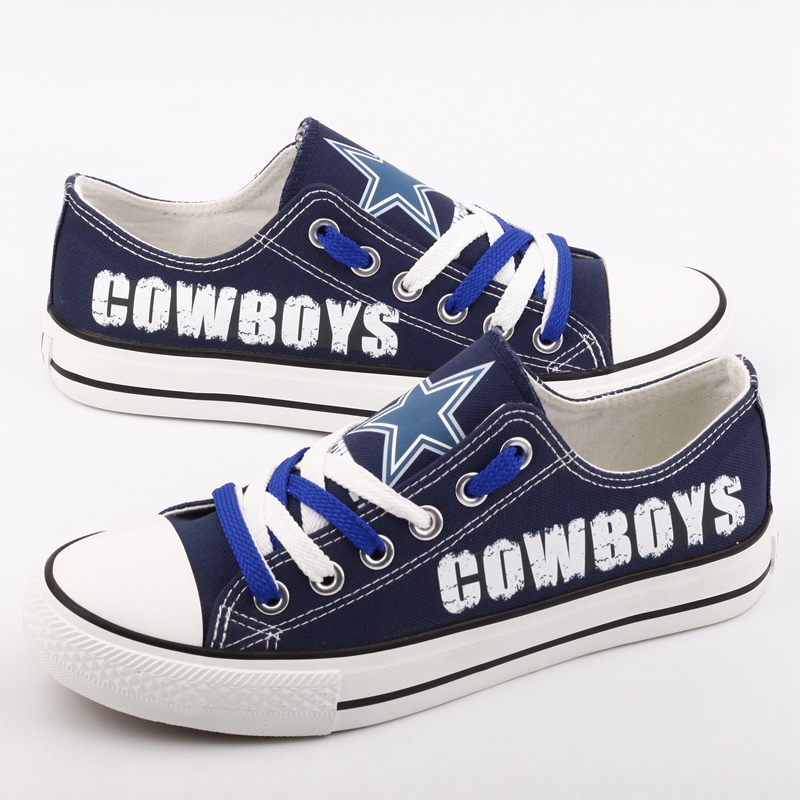 Women Or Youth NFL Dallas Cowboys Repeat Print Low Top Sneakers 002 ...