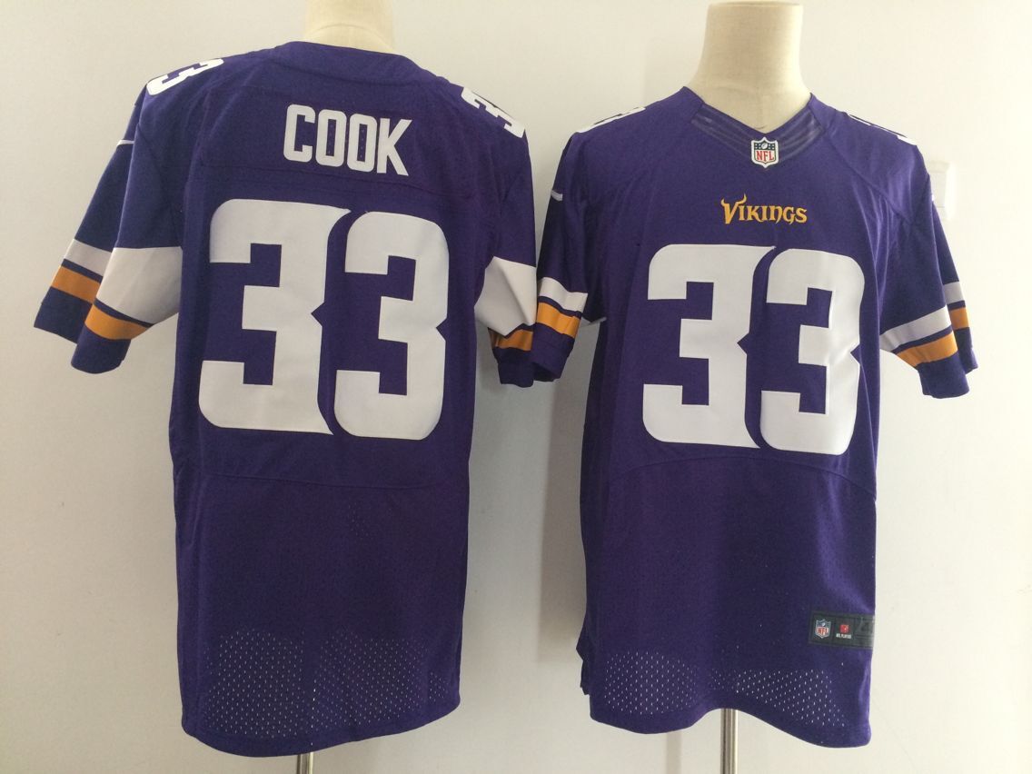 Men's Minnesota Vikings #33 Dalvin Cook Nike Purple 2017 Draft Pick Elite Stitched NFL Jersey