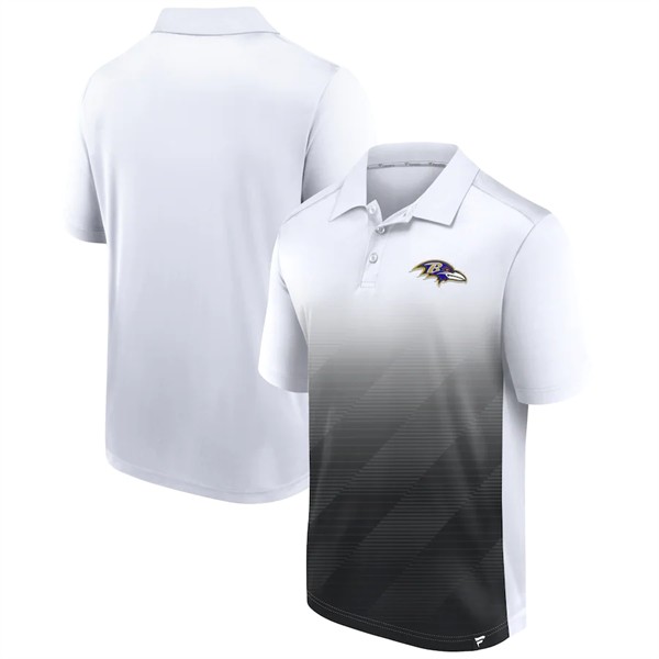 Men's Baltimore Ravens White/Black Iconic Parameter Sublimated Polo ...