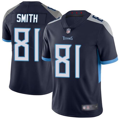 Men's Tennessee Titans #81 Jonnu Smith 2019 Navy Vapor Untouchable Limited Stitched NFL Jersey