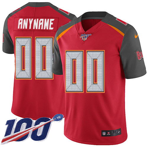 Men's Buccaneers 100th Season Active Players Red Vapor Untouchable Limited Stitched NFL Jersey