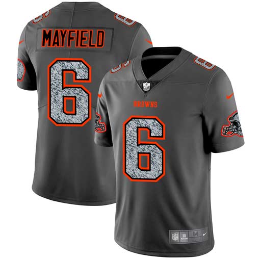 Men's Cleveland Browns #6 Baker Mayfield 2019 Gray Fashion Static Limited Stitched NFL Jersey