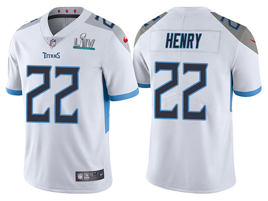 Men's Tennessee Titans #22 Derrick Henry Super Bowl LIV Light Blue Vapor Untouchable Limited Stitched Jersey