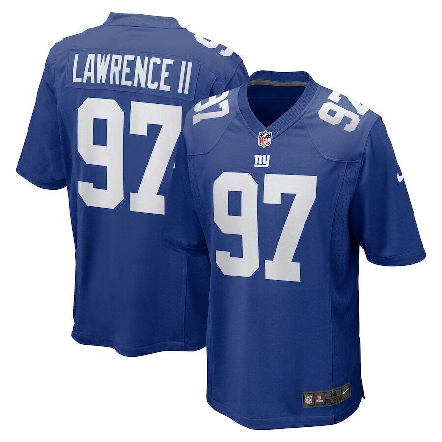 Men's New York Giants #97 Dexter Lawrence II Rush Blue Stitched Game Jersey