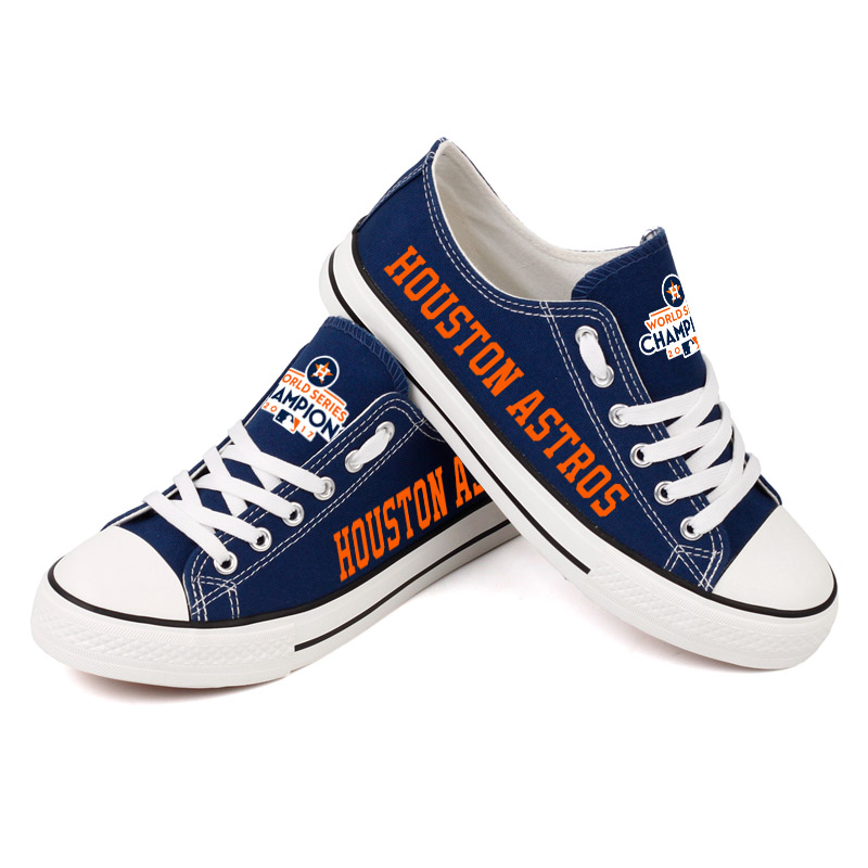 Women and Youth MLB Houston Astros Repeat Print Low Top Sneakers 006