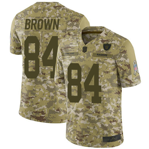 Men's Oakland Raiders #84 Antonio Brown Camo Salute To Service Limited Stitched NFL Jersey