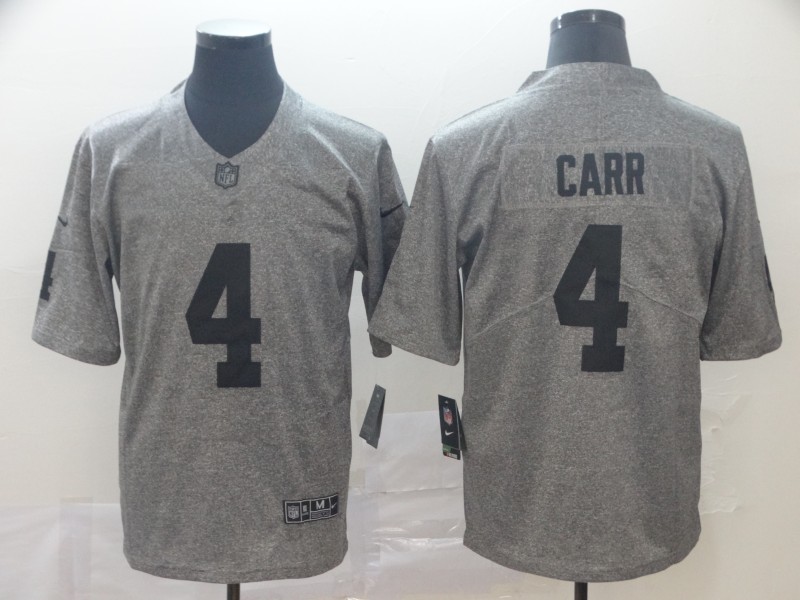 Men's Oakland Raiders #4 Derek Carr Grey Limited Stitched NFL Jersey