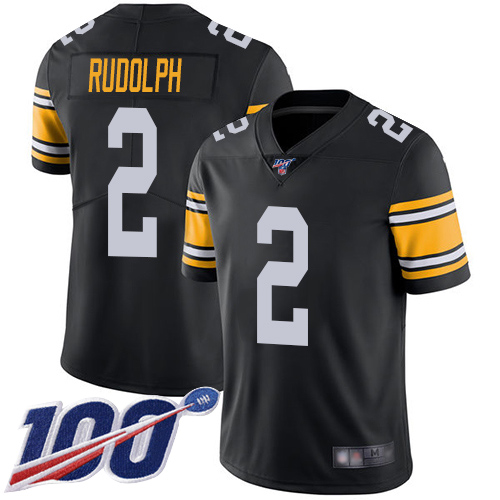 Men's Pittsburgh Steelers #2 Mason Rudolph 2019 100th Season Black Vapor Untouchable Limited Stitched NFL Jersey
