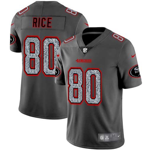Men's San Francisco 49ers #80 Jerry Rice 2019 Gray Fashion Static Limited Stitched NFL Jersey