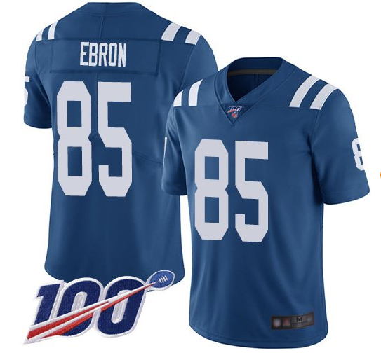 Men's Indianapolis Colts #85 Eric Ebron Blue 2019 100th Season Vapor Untouchable Limited Stitched NFL Jersey