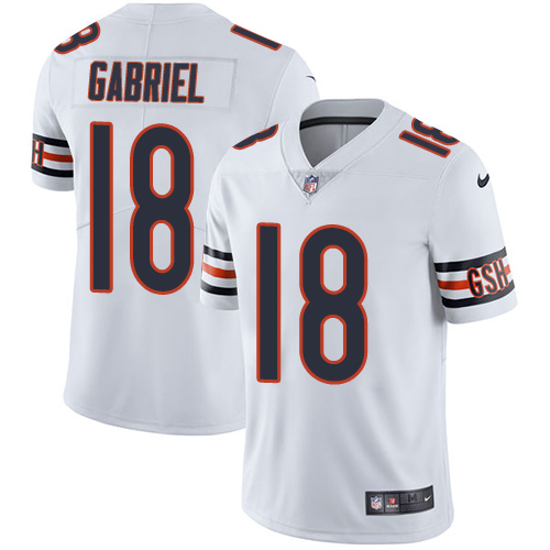Men's Chicago Bears#18 Taylor Gabriel White Vapor Untouchable Limited Stitched NFL Jersey