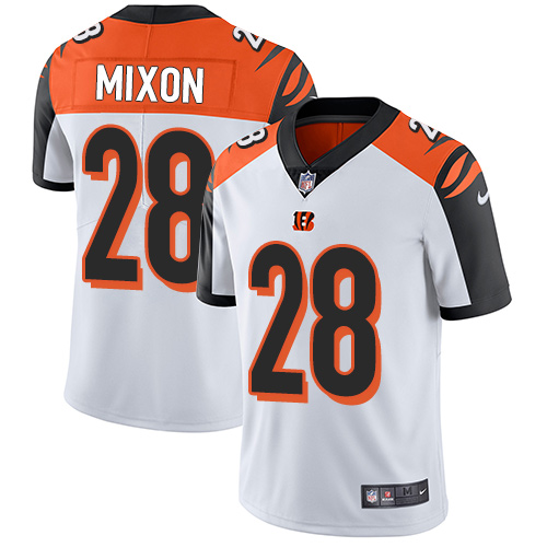 Men's Cincinnati Bengals #28 Joe Mixon White Team Color Stitched NFL Vapor Untouchable Limited Jerse