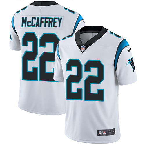 Men's Carolina Panthers#22 Christian McCaffrey White Vapor Untouchable Player Limited Stitched NFL Jersey