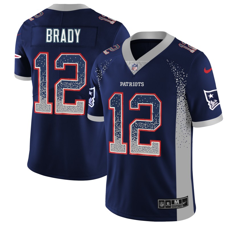 Men's New England Patriots #12 Tom Brady Navy Blue 2018 Drift Fashion Color Rush Limited Stitched NFL Jersey