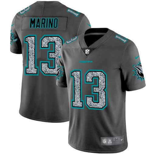 Men's Miami Dolphins #13 Dan Marino 2019 Gray Fashion Static Limited Stitched NFL Jersey